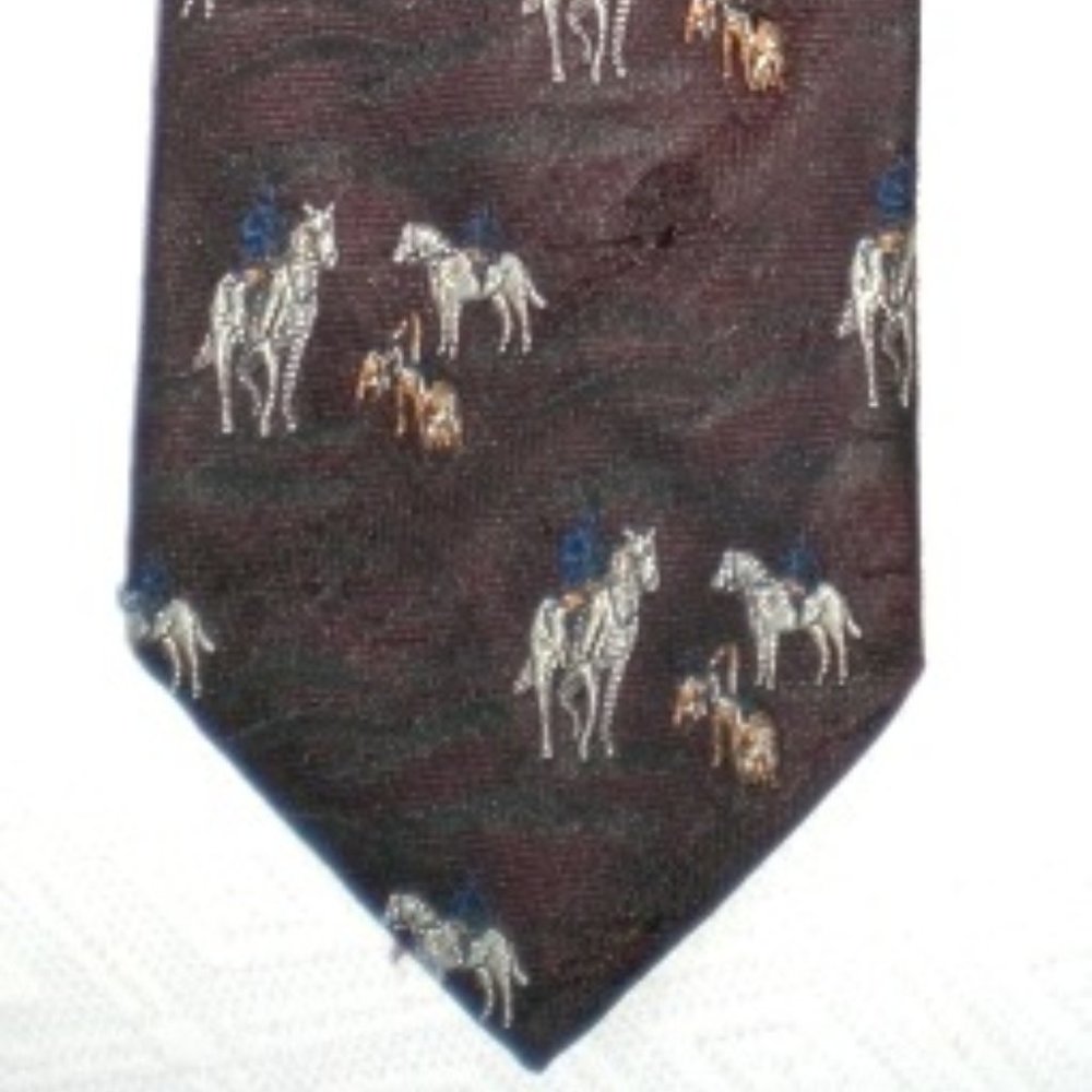 POLO BY RALPH LAUREN burgundy equestrian silk tie